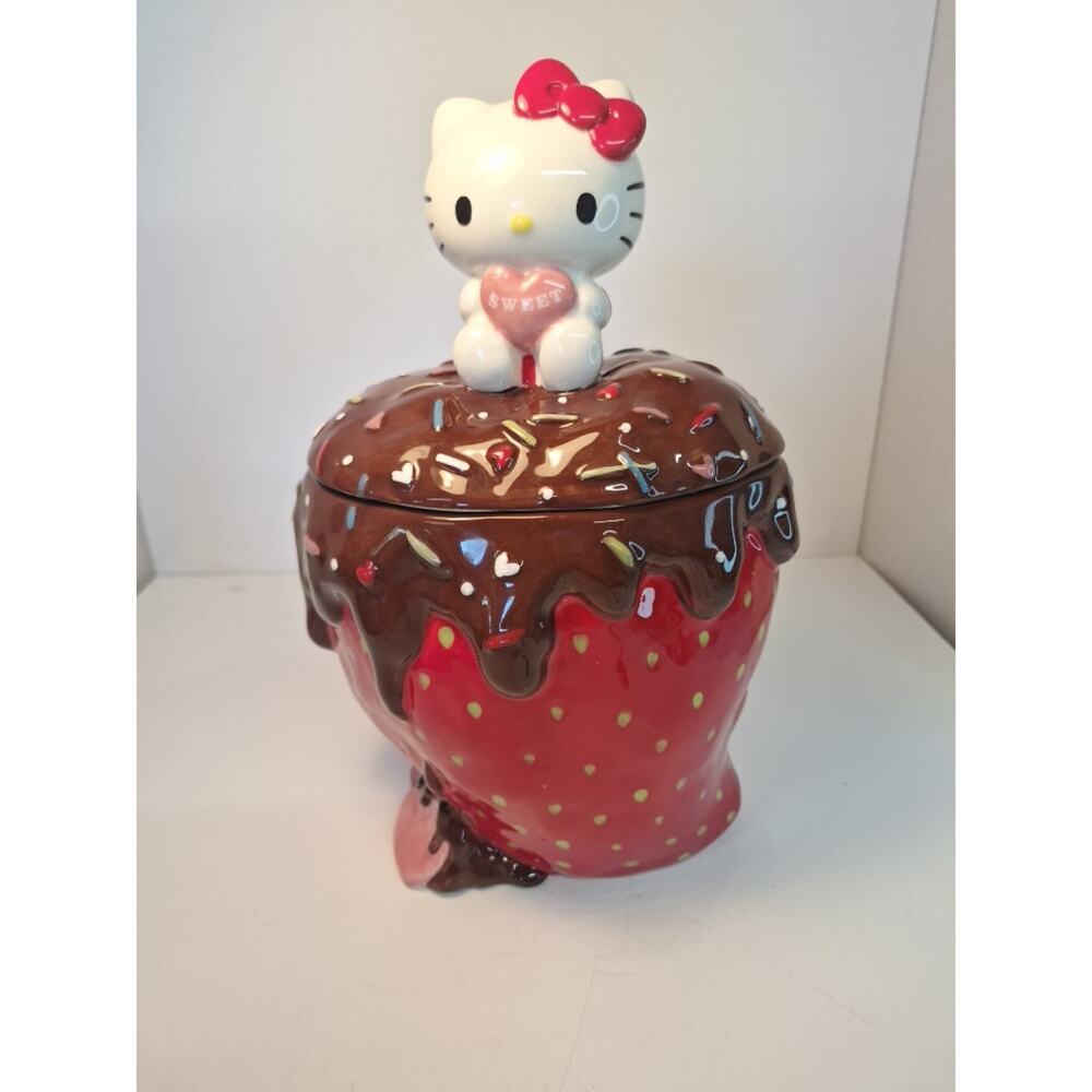 Blue Sky Clayworks, " Hello Kitty" Chocolate Covered Strawberry Cookie Jar.